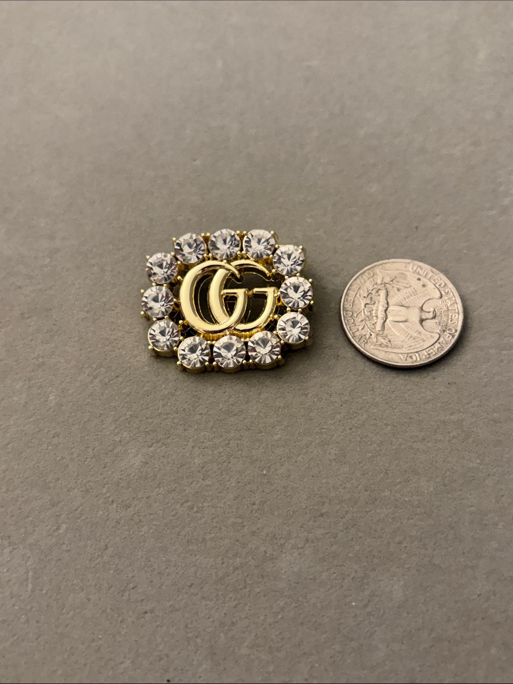 Gold Crystal-Embellished Brooch - Picture 3 of 3